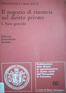 Il negozio di rinuncia nel diritto privato