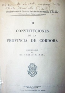 Constituciones de la Provincia de Córdoba