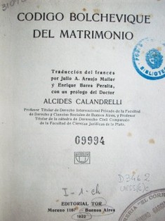 Código bolchevique del matrimonio