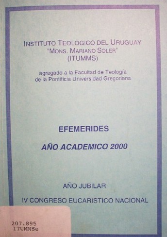 Efemérides : Año Académico 2000