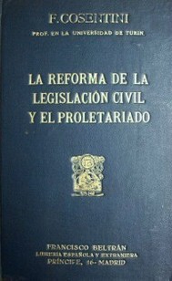 La reforma de la legislación civil y el proletariado