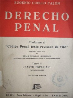 Derecho penal : conforme al "Código Penal, texto revisado de 1963"