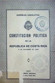 Constitución política de la República de Costa Rica (7 de noviembre de 1949)