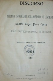 Discurso del miembro informante de la Comisión de legislación en el proyecto de Código de reforma de la administración de justicia