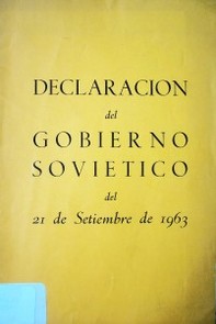 Declaración del gobierno soviético del 21 de setiembre de 1963