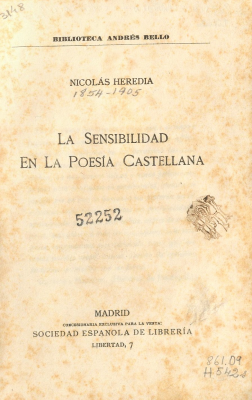 La sensibilidad en la poesía castellana