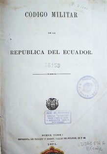 Código Militar de la República del Ecuador