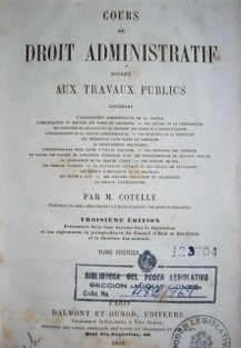 Cours de droit administratif appliqué aux travaux publics