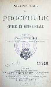 Manuel de procédure civile et commerciale