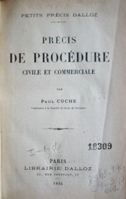 Précis de procédure civile et commerciale