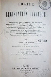 Traité de législation ouvrière