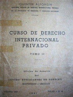 Curso de Derecho Internacional Privado