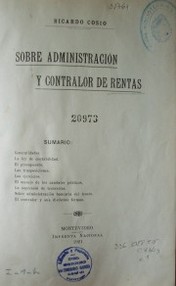 Sobre administración y contralor de rentas