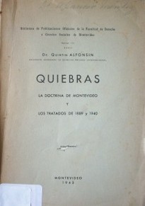 Quiebras : la doctrina de Montevideo y los Tratados de 1889 y 1940