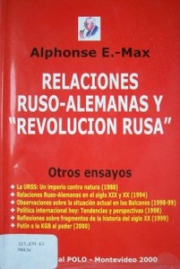 Relaciones Ruso-Alemanas y "Revolución rusa"