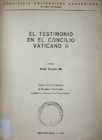 El testimonio en el Concilio Vaticano II : hermenéutica y perspectiva teológica