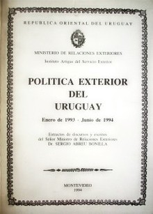 Política exterior del Uruguay : enero de 1993 - junio de 1994