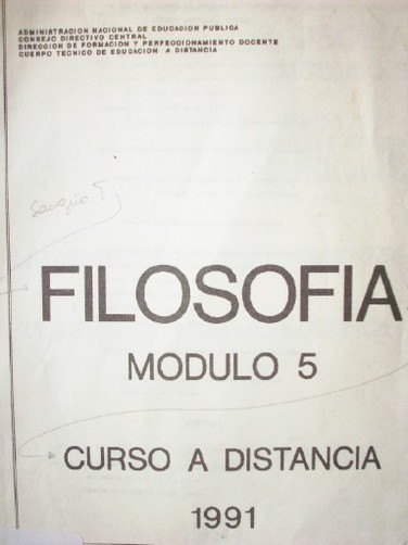 Filosofía : curso a distancia