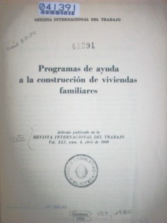 Programas de ayuda a la construcción de viviendas familiares