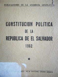 Constitución política de la República de El Salvador