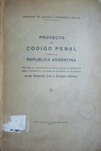 Proyecto de código penal para la República Argentina
