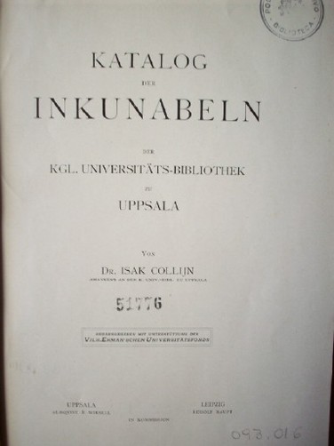 Katalog der inkunabeln