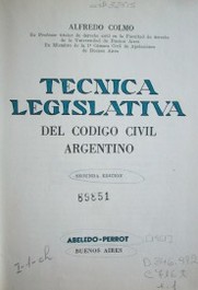 Técnica legislativa del Código Civil argentino