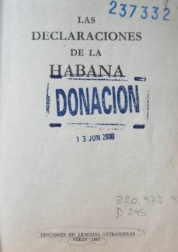 Las declaraciones de la Habana