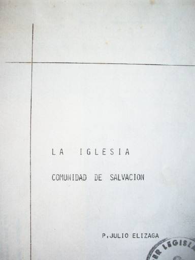 La iglesia : comunidad de salvación