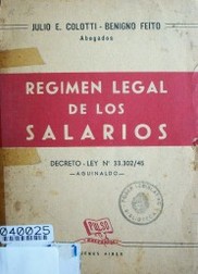 Régimen legal de los salarios