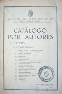 Catálogo por autores : Ciencias : Ciencias Jurídicas