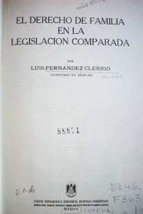 El derecho de familia en la legislación comparada