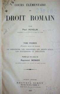 Cours élémentaire de droit romain