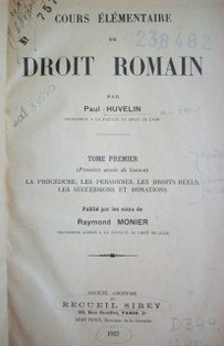 Cours élémentaire de droit romain