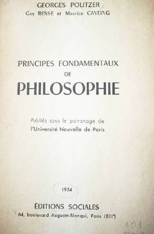 Principes fondamentaux de philosophie