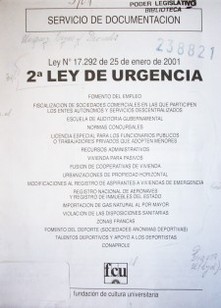 Ley Nº 17.292 de 25 de enero de 2001 : 2ª Ley de Urgencia