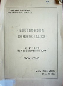 Sociedades comerciales : ley Nº 16.060 de 4 de setiembre de 1989