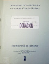 Discriminación salarial en el Uruguay 1991-1997