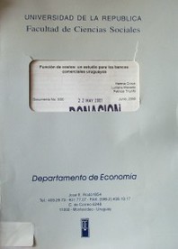 Función de costos : un estudio para los bancos comerciales uruguayos