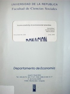 Income elasticity of environmental amenities