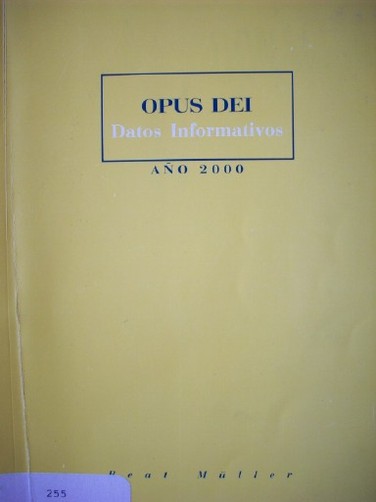 Opus dei : datos informativos