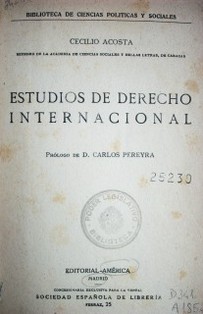 Estudios de derecho internacional
