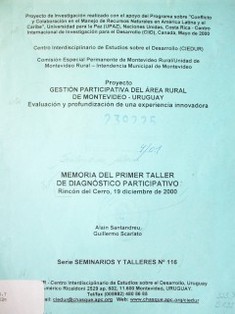 Memoria del primer Taller de Diagnóstico Participativo