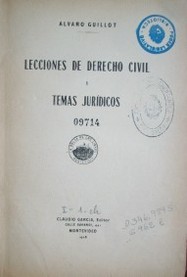 Lecciones de Derecho Civil y temas jurídicos