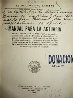 Manual para la actuaría