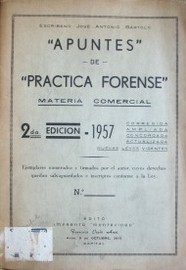 "Apuntes" de "Práctica forense" : materia comercial