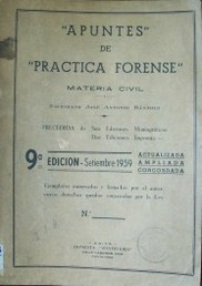 "Apuntes" de "Práctica forense" : materia civil