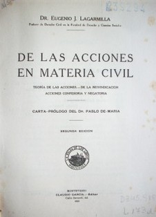 De las acciones en materia civil