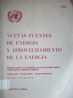 Nuevas fuentes de energía y aprovechamiento de la energía