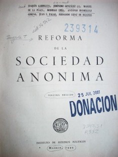 Reforma de la Sociedad Anónima